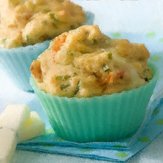 Mini-muffin di verdure miste